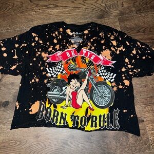 Betty boop bleached crop shirt